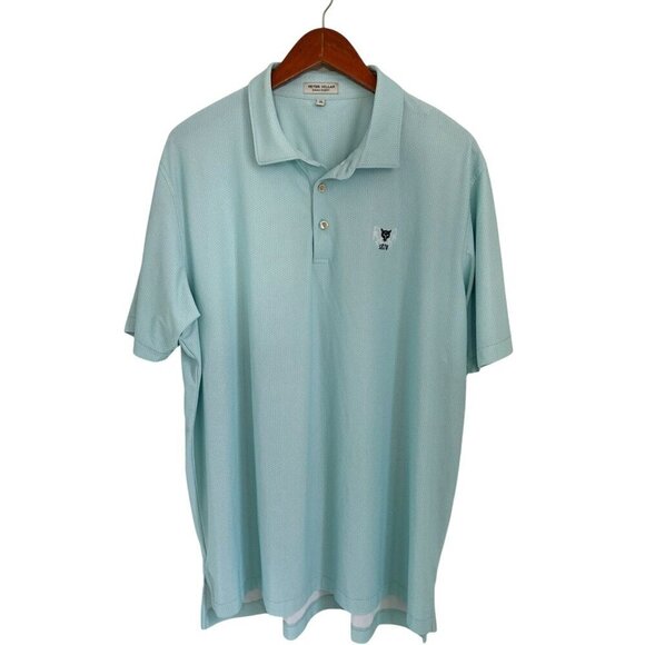 Peter Millar Summer Comfort Polo Shirt Jersey Light Blue Embroidered Fox Blue - - Picture 2 of 9